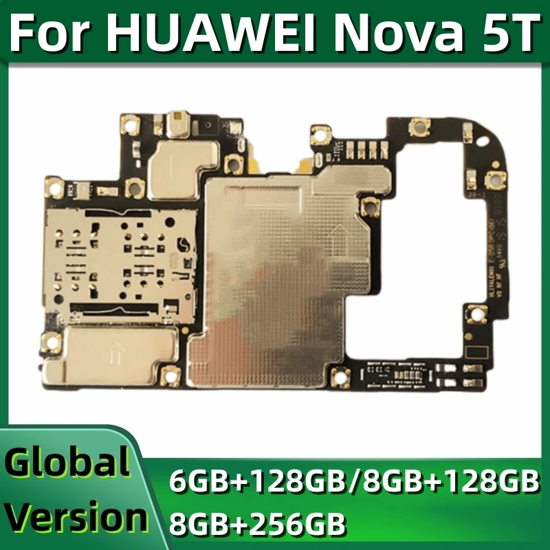 Motherboard for HUAWEI NOVA 5T, YAL-L21 Mainboard, Unlocked Logic Board, Global Version with Kirin 980 Processor, 128GB, 256GB