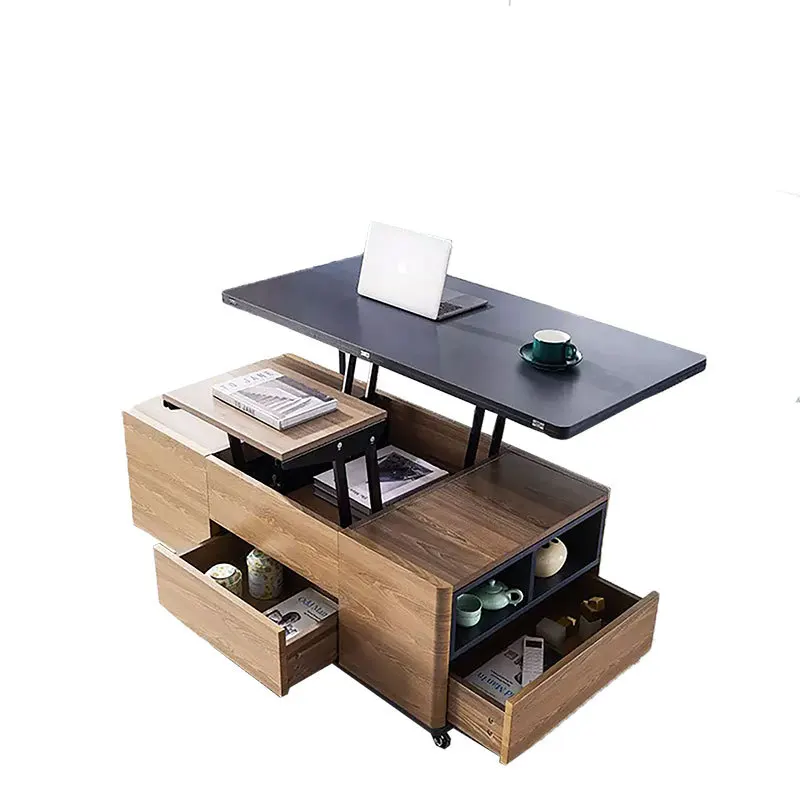 

Multifunctional lifting coffee table becomes dining table dual-purpose, small apartment light luxury folding