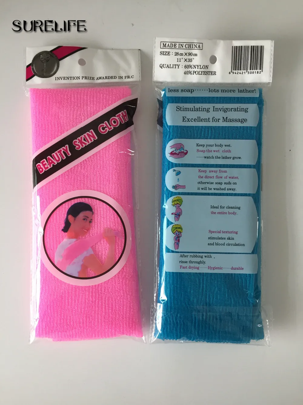 

2pcs Nylon Japanese Exfoliating Beauty Skin Bath Shower Wash Cloth Towel Back Scrub
