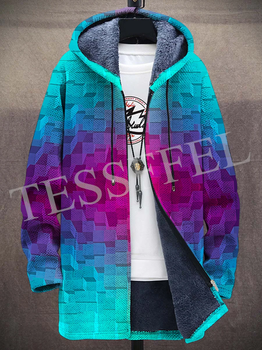 NewFashion Gradient Graffiti Colorful Vintage Retro 3DPrint Windbreaker Winter Harajuku Jacket Zipper Hoodies Fleece Overcoat 12