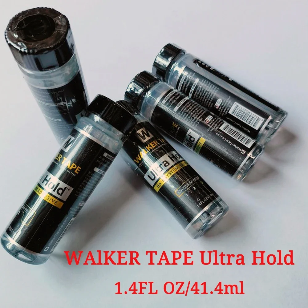Cinta para caminar de 1,4 oz/41,4 ml, pegamento de encaje ultra sujetado, pegamento adhesivo para el cabello de encaje para caminar impermeable, súper pegamento para peluca de encaje/tupé/cierre