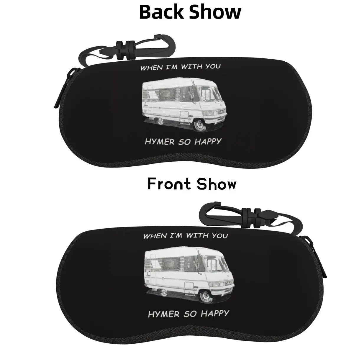 

"when I'm With You Hymer So Happy" Hymer B544 Designs Shell Glasses Case Protective Sunglasses Box Women Men Soft Eyeglass Bag
