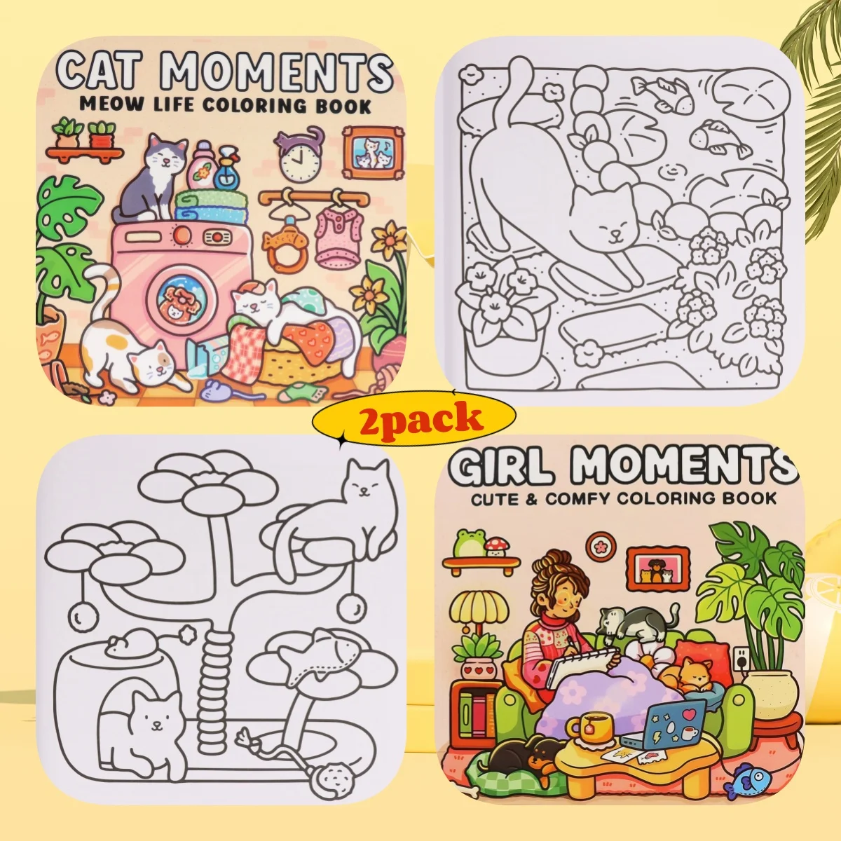 

Girls' Moments: Cute Cats, Dogs and Home Activities to Help You Relax, Artistic Relaxation and Cozy Spaces to Color