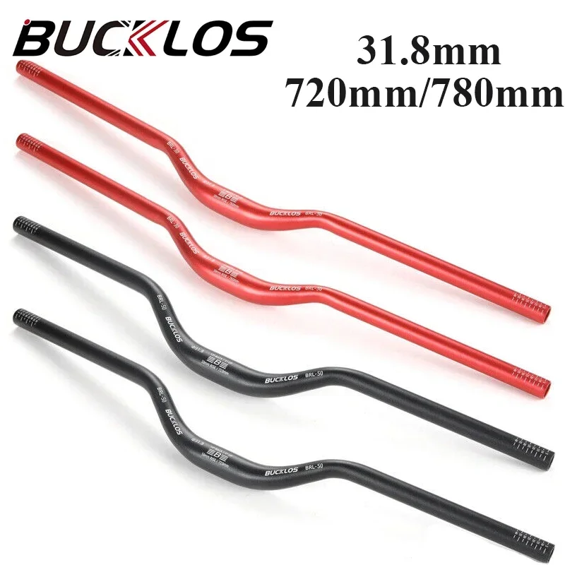 BUCKLOS Mountain Bike Riser Bar 31.8mm 720mm 780mm Bicycle Aluminum Handlebar 30/50/90mm Rieser MTB Handle Bar Bike Accessories