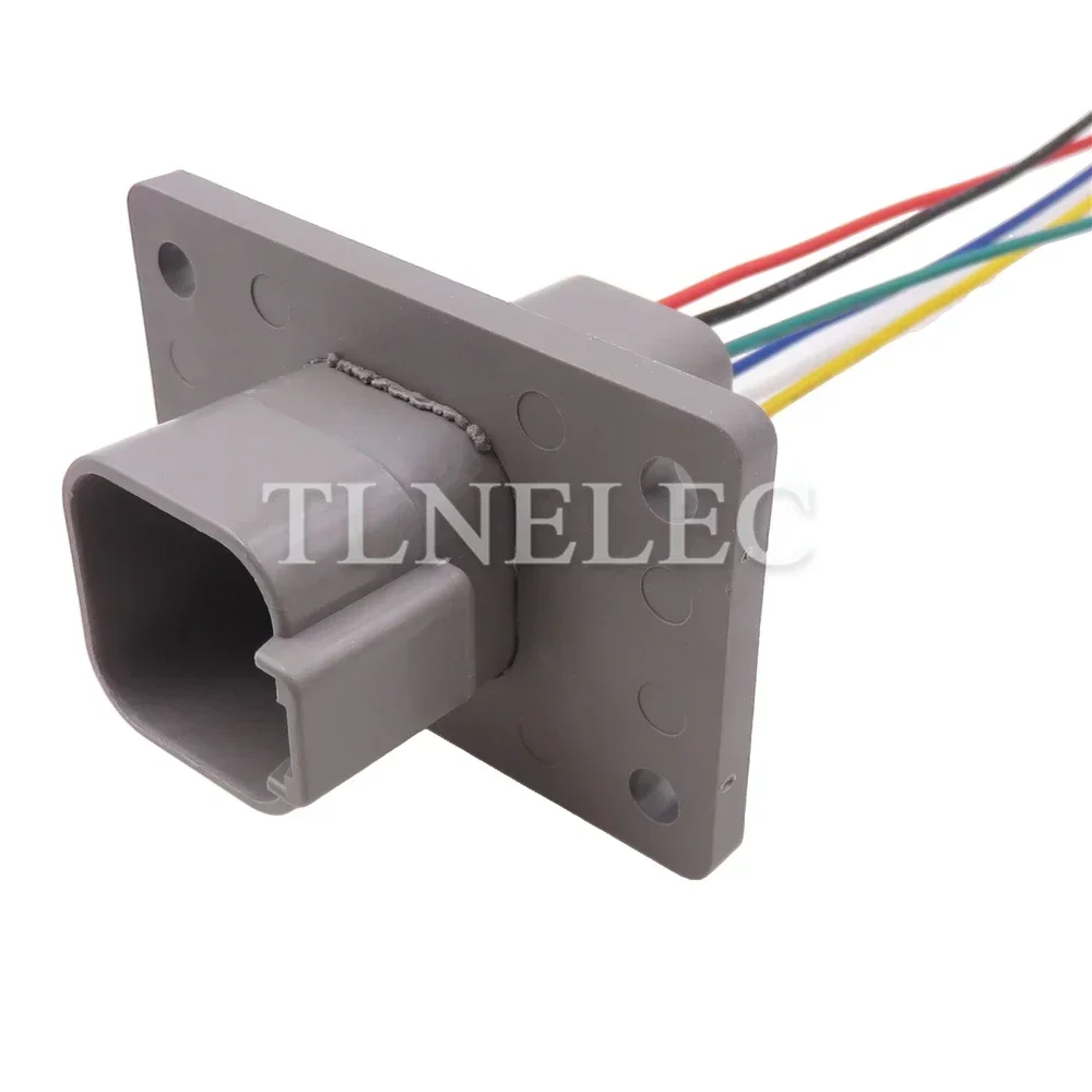 6 Pin Way Auto High Current Electrical Socket With Wires Car Wire Cable Connector With Fixed Flange DT04-6P-L012