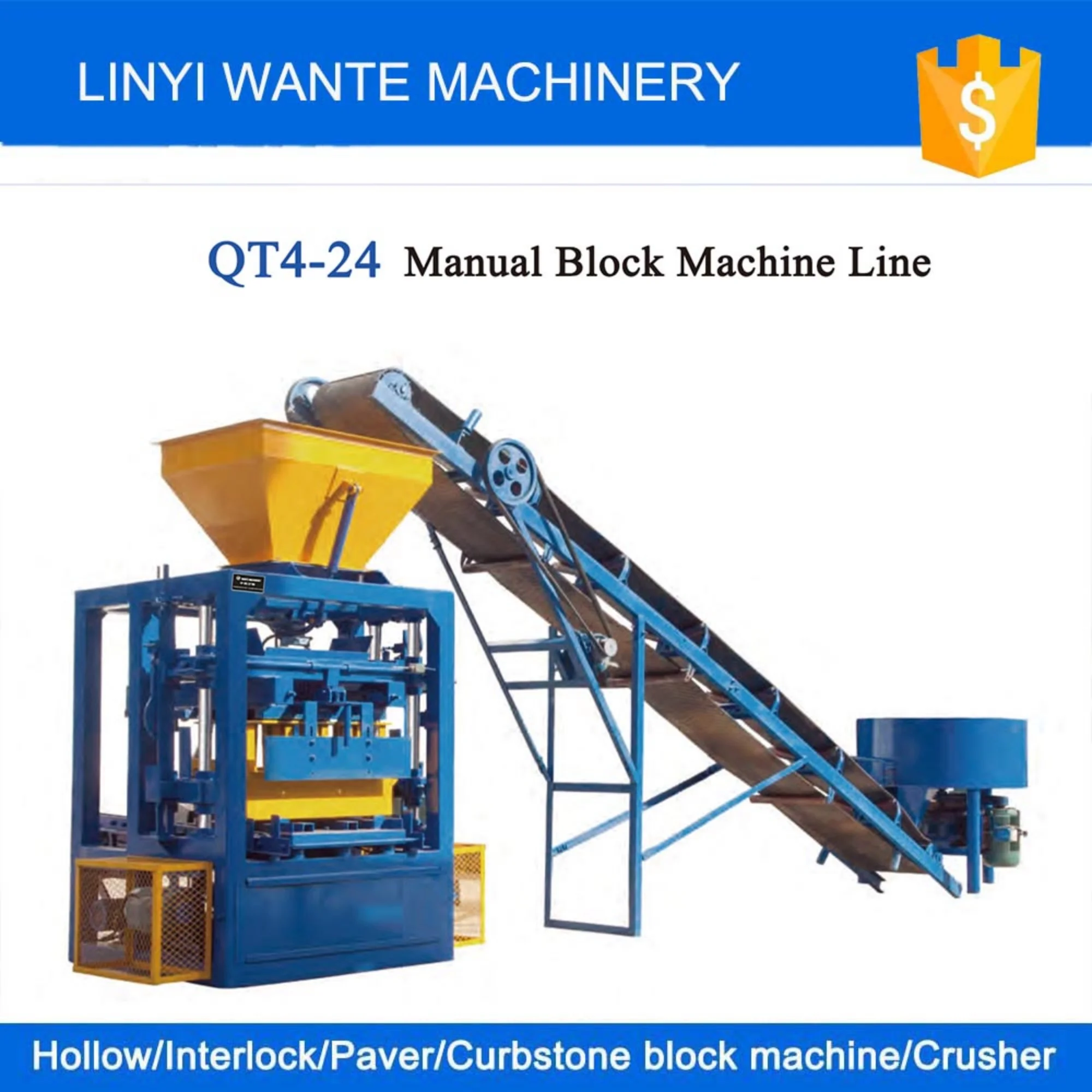 QT4-24 Semi Automatic Concrete Block Making Machine Hollow Brick Machine Cement Brick Machine 600 Pcs Per Hour