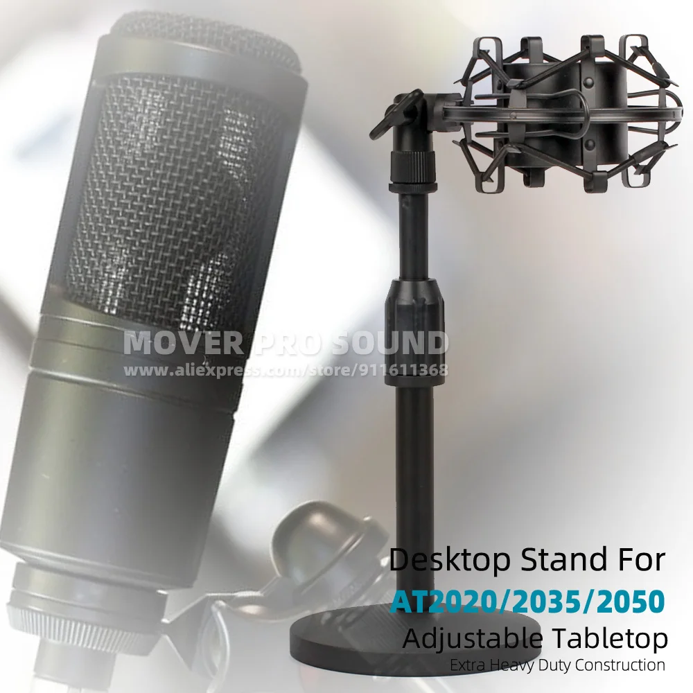 

Совместим с AUDIO TECHNICA AT2020 AT2035 AT2050 AT 2020 2035 2050, настольная подставка для микрофона, амортизирующее крепление, настольный держатель для микрофона