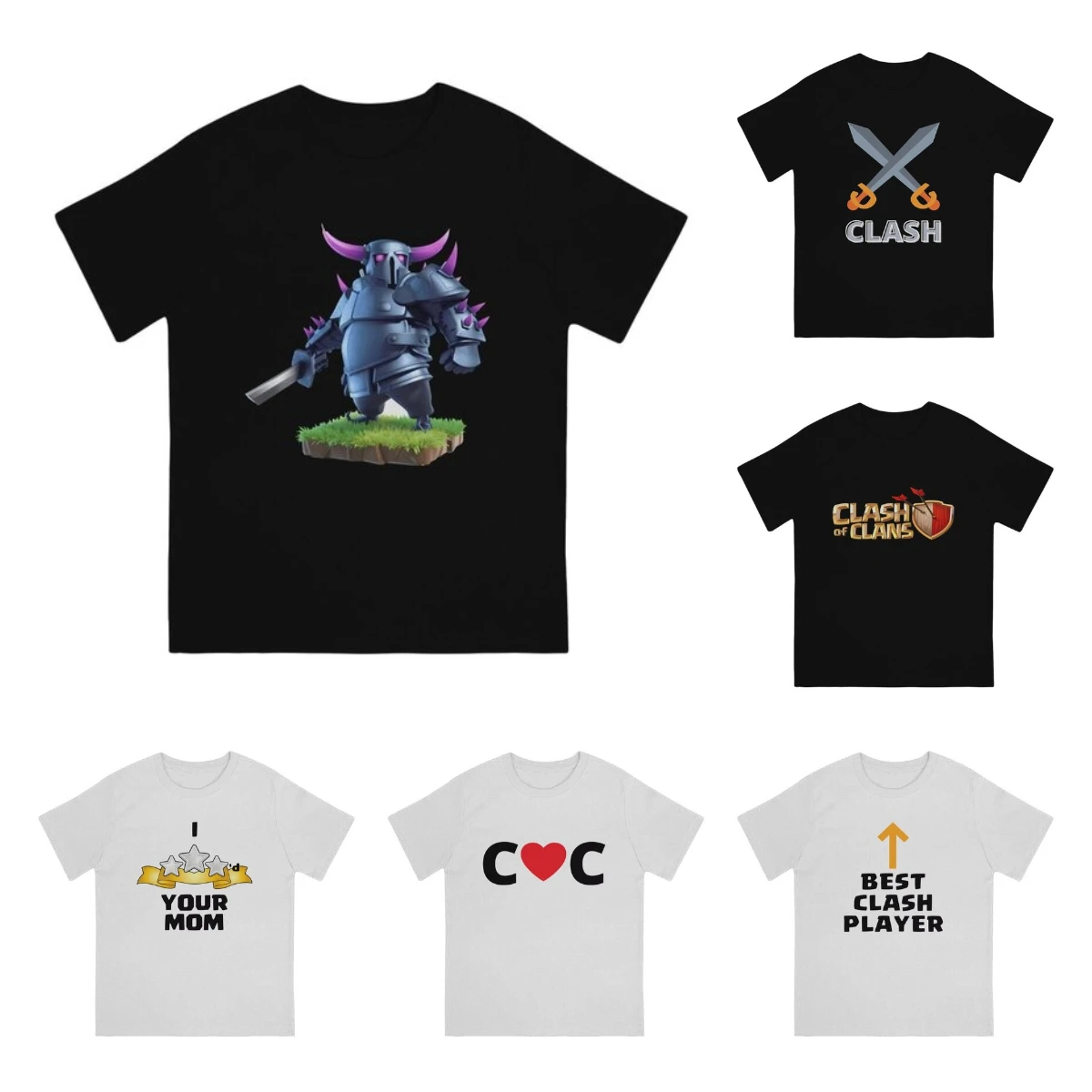 Men  Clash of Clans PEKKA with sword transparent Printing graphic t shirts Men's polyester long sleeved T-shirt  comfortable Men