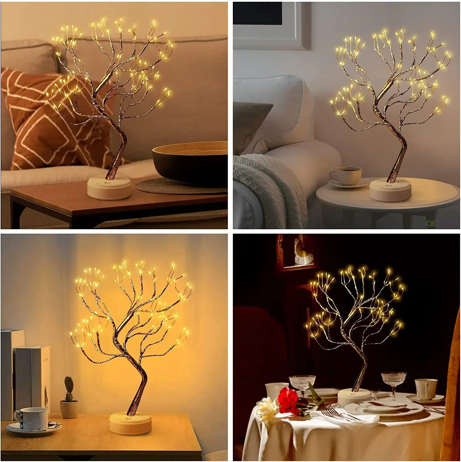 Mini Christmas Tree LED Night Light Tabletop Branch Night Lamp For  Home Bedroom Decoration Decor Fairy Light Holiday lighting