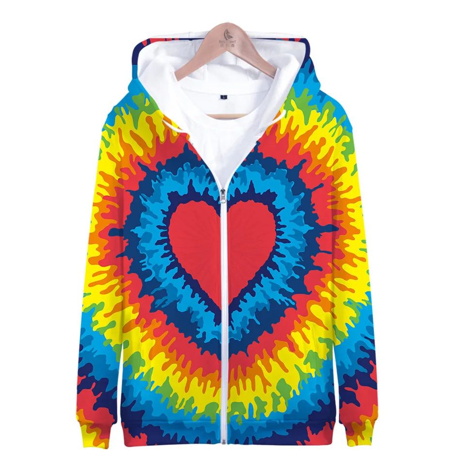 Colorful Spiral Dizzy Pattern Hoodie Men Women Optical Illusion Hoodies Sweatshirt Harajuku Tie Dye Jacket Coat Clothes