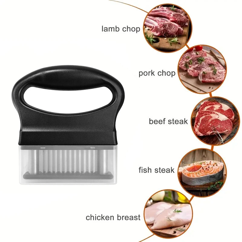 

1PC Retractable Stainless Steel Meat Needle Softener Tenderizer 48 Blades Kitchen Cooking Steak Hammer Pounder Tools Meat Beater