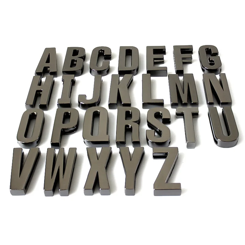 26 unids/lote de diámetro interno Letras deslizantes lisas a-z, 30mm, 3 colores, apto para pulsera de cuero de 30MM, dijes diy