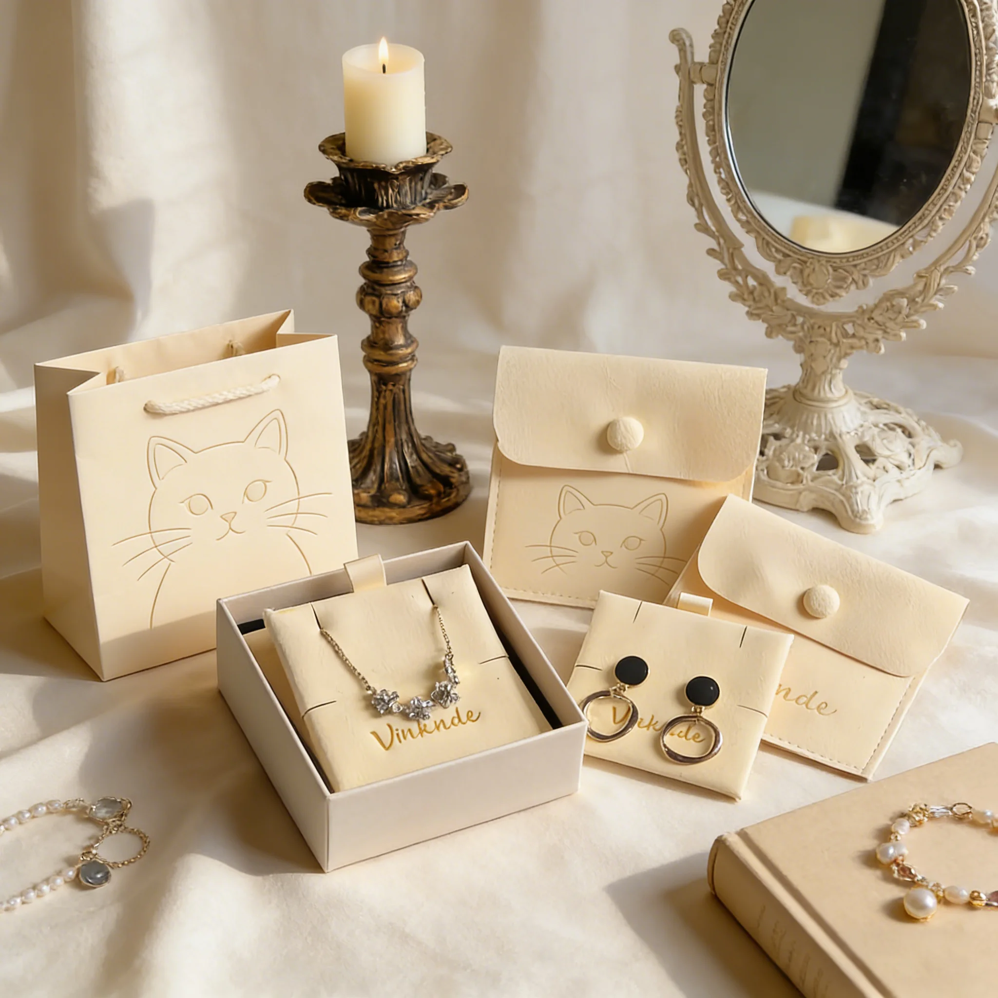 

Мешочек для украшений из микрофибры 8*8 см с карманом для колье, индивидуальным логотипом, кнопкой-застежкой, для серег, упаковка-органайзер