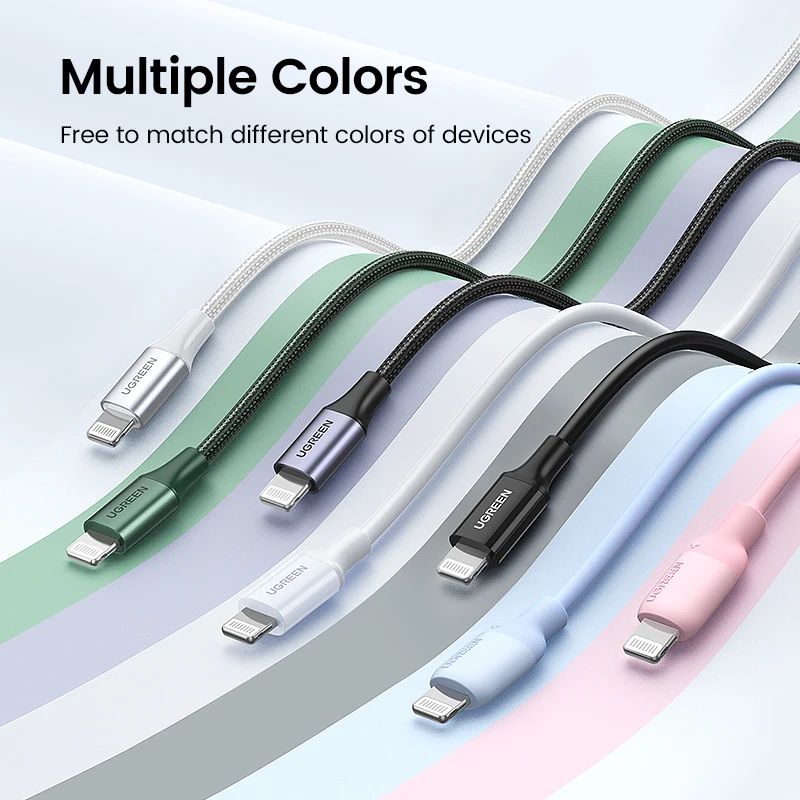 UGREEN MFi PD20W USB C Sang Cáp Lightning Type C Sạc Nhanh Cho iPhone 14 13 12 Pro Max PD sạc Dành Cho Dành Cho Điện Thoại iPad Cáp Dữ Liệu