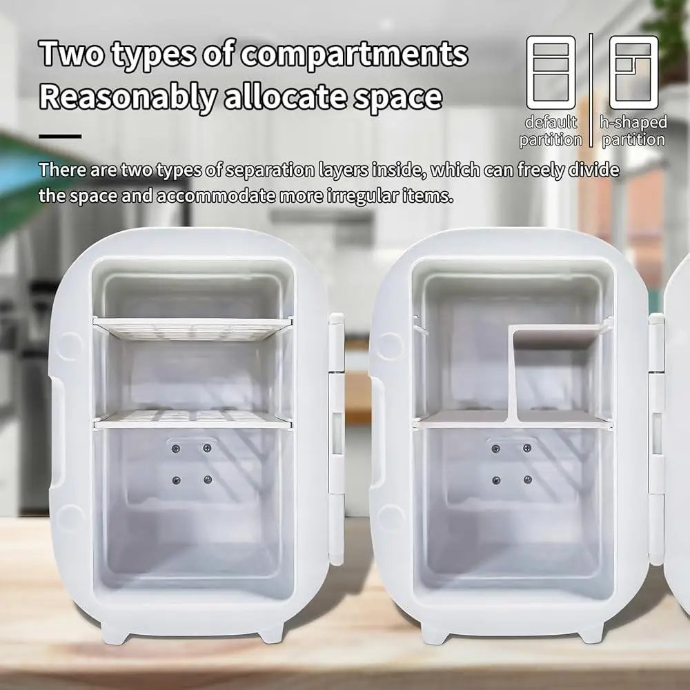 Geladeira de maquiagem 6l para cuidados com a pele, com espelho led regulável, refrigerador ecológico, aquecedor, cosméticos, medicamentos e bebidas