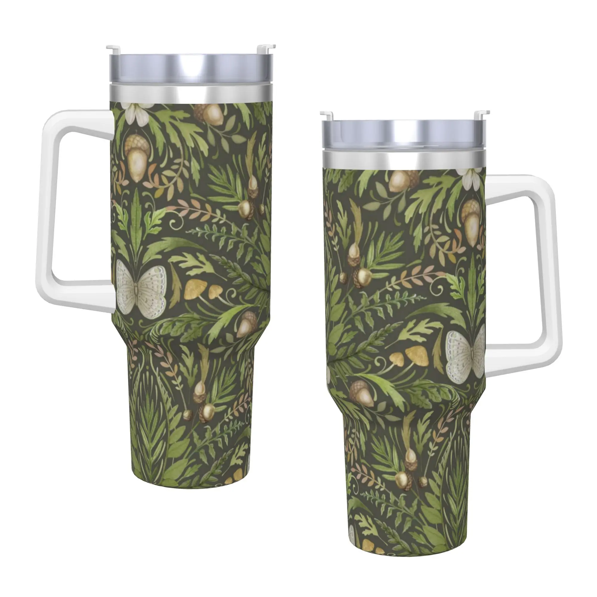 Rural flowers Stainless Steel Tumbler  Travelist Thermal Cups With Straws and Lid 40oz Mugs Cup Cold Drink Water Bottle