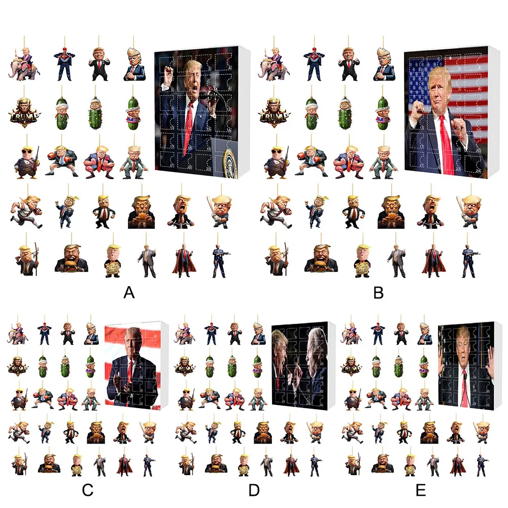 24 Days Christmas Countdown Calendar Trump Christmas Ornament Xmas Countdown Calendar Gift for Donald Trump Supporters