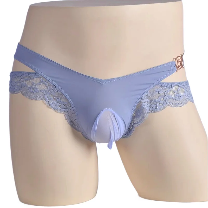 

Lace-up Pouch Underwear Men Hollow Out Mens Swimming Briefs Sexy Soft Man Underpants Low Waist Solid Sissy Panties Трусы Мужские