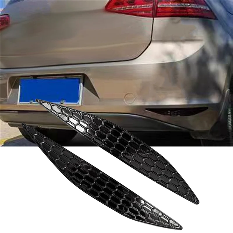 1Pair Rear Bar Honeycomb Reflector Cover Trim Styling for VW Golf 7 GTI MK7 2014-2018 Tail Fog Light Strips Sticker view 6