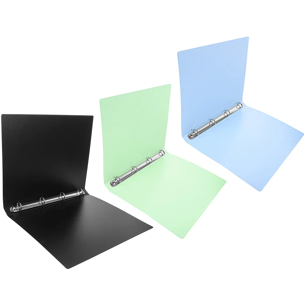 3pcs Punch Hole Loose Leaf Folder Portable A4 File Organizer For Office School Home Document Storage Sheet Protector Binder