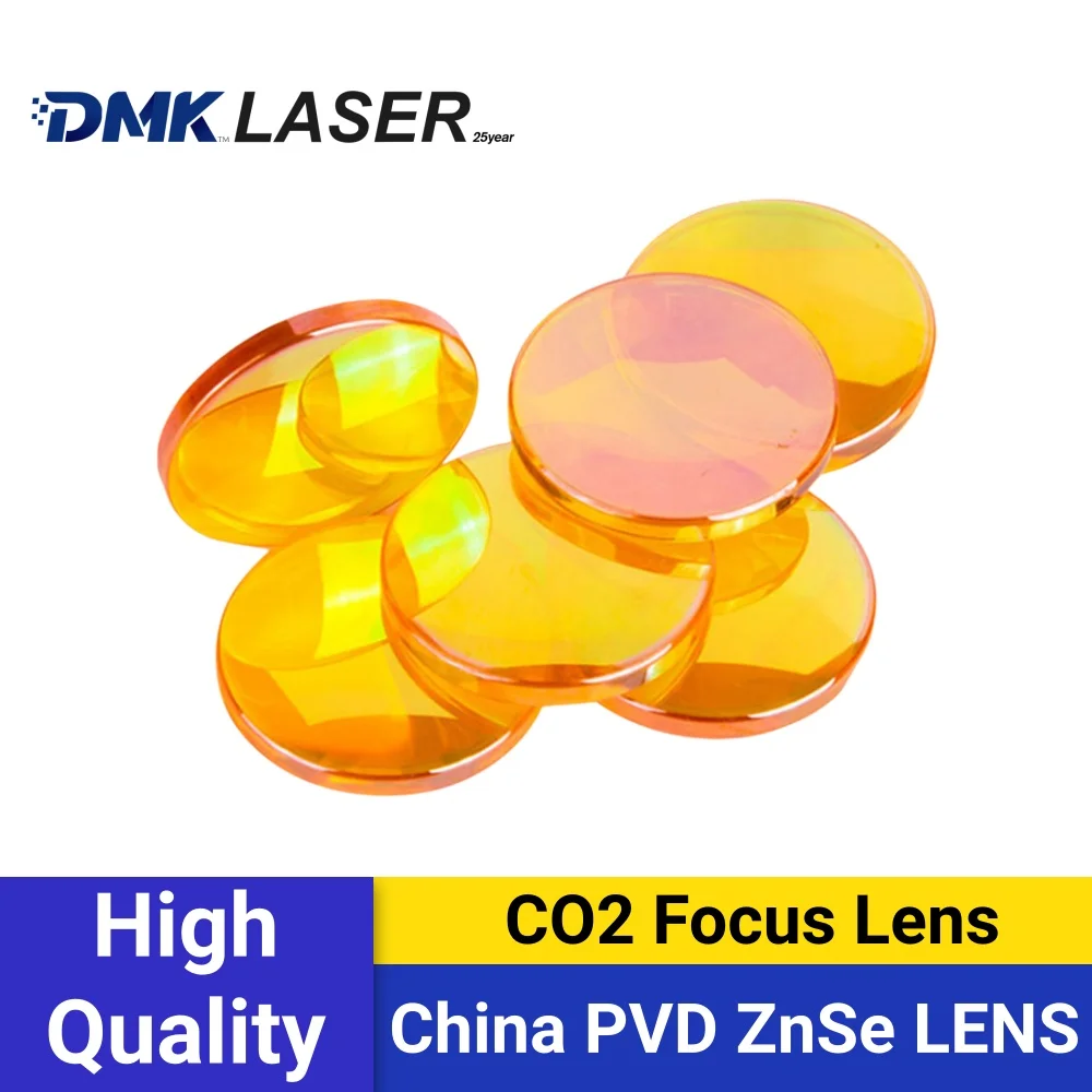 DMK CO2 ZnSe Focus Lens Zinc Selenide Lens PVD Dia.12/15/18/19.05/20/25mm 1.5 - 4' for Laser Engraving Cutting Machine