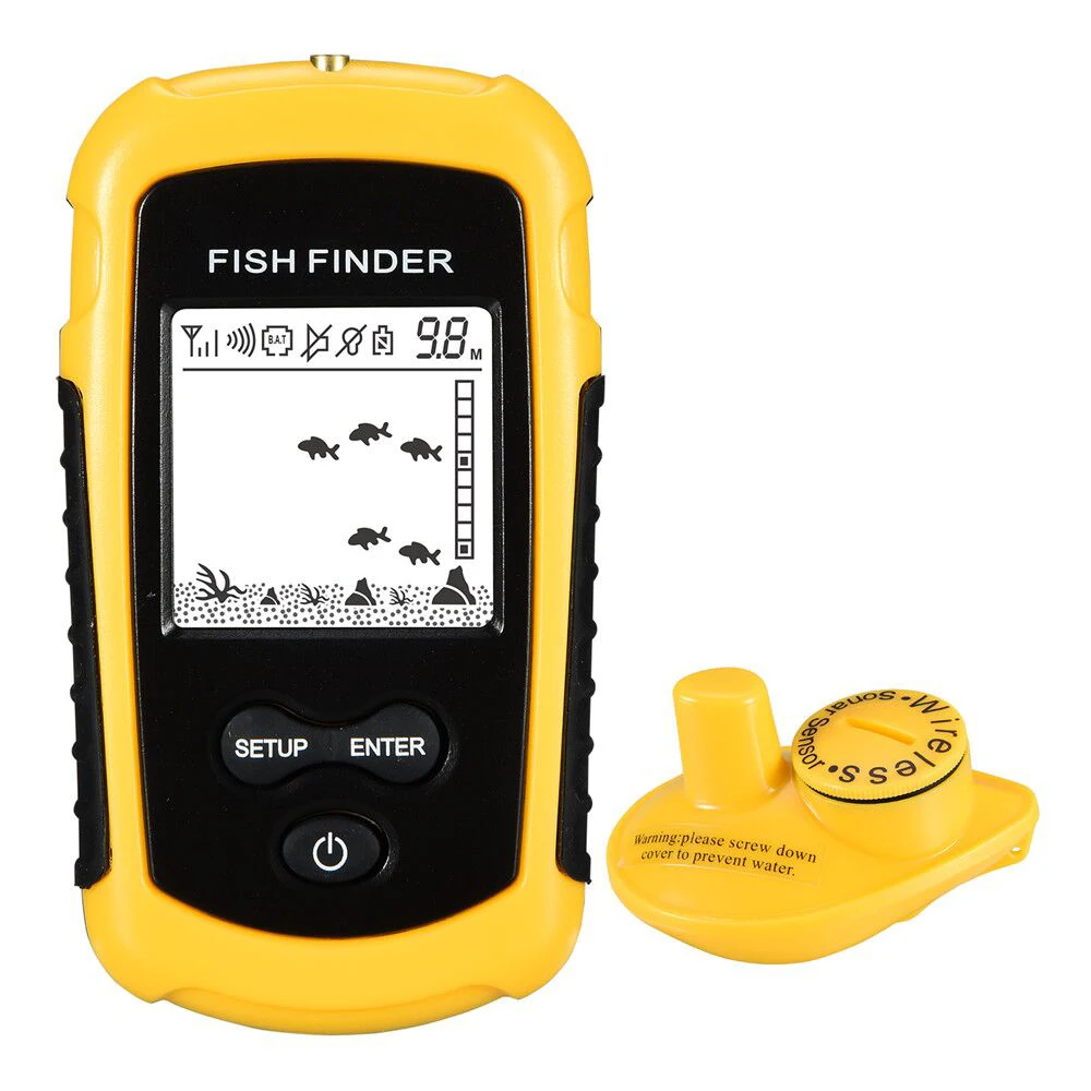 Portable Fis h Finde r Ice Fishing Sonar Sounder Alarm Transducer 0.7-100m Fishing Echo Sounder