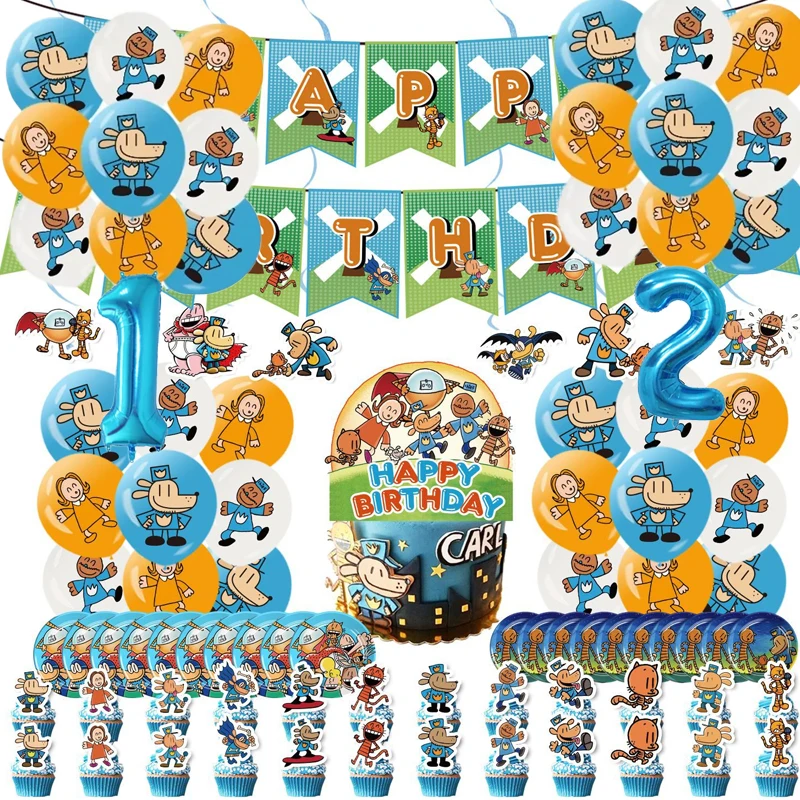 Cartoon Hund Mann Thema Ballon Geburtstag Party Dekoration Sherlock Hund Party Liefert Geschirr Sets Popcorn Box Banner Platten