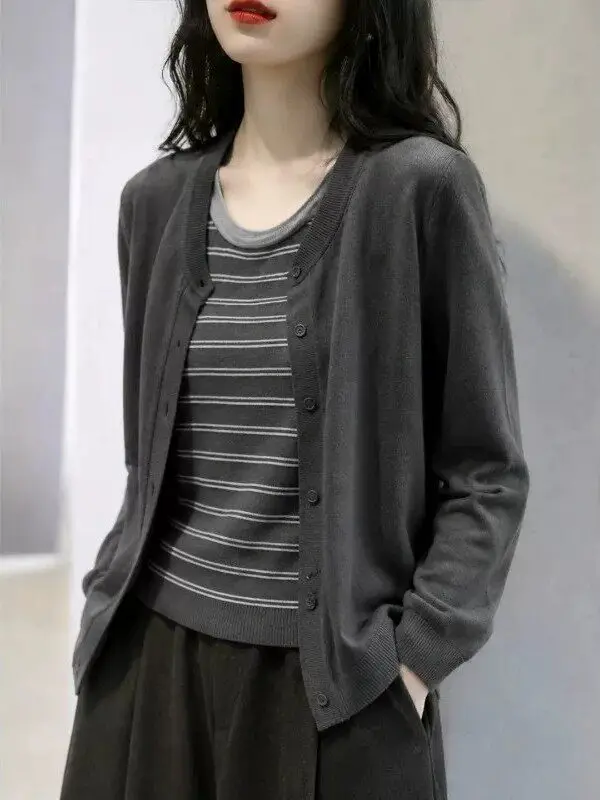 Fashionable Long Sleeve Knitwear Women's Casual Style Versatile Autumn New Arrival Commute Friendly Design Korean Style Top