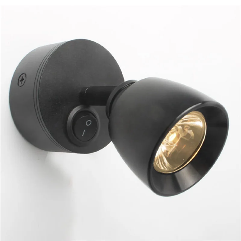ABFW Wall Lamp Bedside Spotlight RV Light Reading Lamp Clip Light Switch for Caravans, RVs, Boats, Etc(Black)