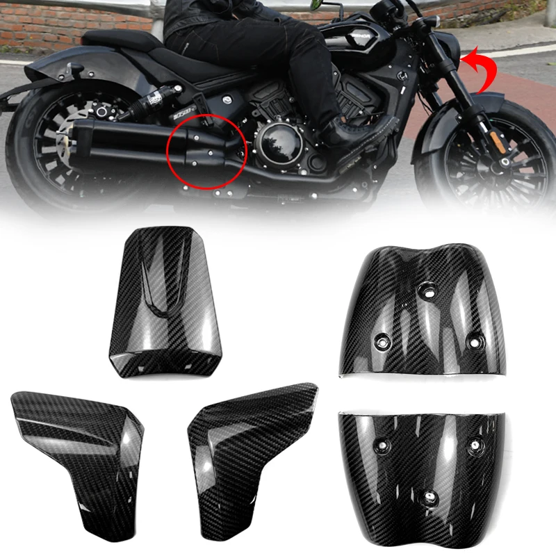 Motorcycle Exhaust Shield Anti-ironing Cover BD500 Ultra/Pro Carbon Fiber Headlight Cover Accessories Fit For Benda 500 V4 500CC