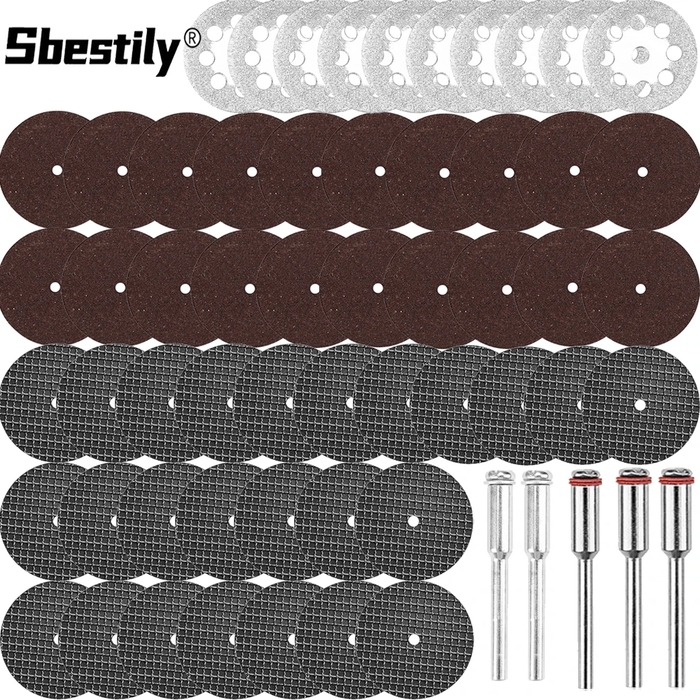 

60 шт./компл. алмазные отрезные диски, двухпроволочный отрезной диск, режущий диск из смолы с оправкой 3 мм, мини-дрель, аксессуары для вращающихся инструментов