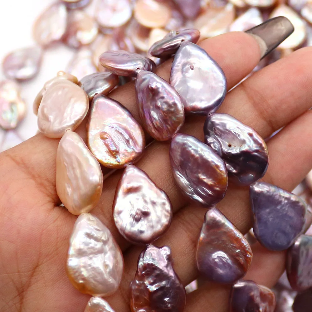 

Natural Freshwater Pearl Water Drop Shape Beads Purple Pearl Straight Holes Loose Bead 1 Strand DIY Necklace Bracelet Jewelry