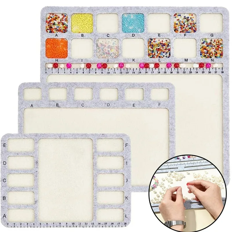 Hot Felt Beading Mat Rectangle Felt Bead Design Boards With Centimeter Alphabetic Scale Beads Tray Bead Pads For Art Crafts