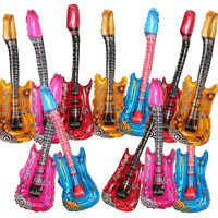 12pcs 32inch Guitar Foil Balloons Rock Band Music Theme Party Decoration Birthday Party Wedding Decorations