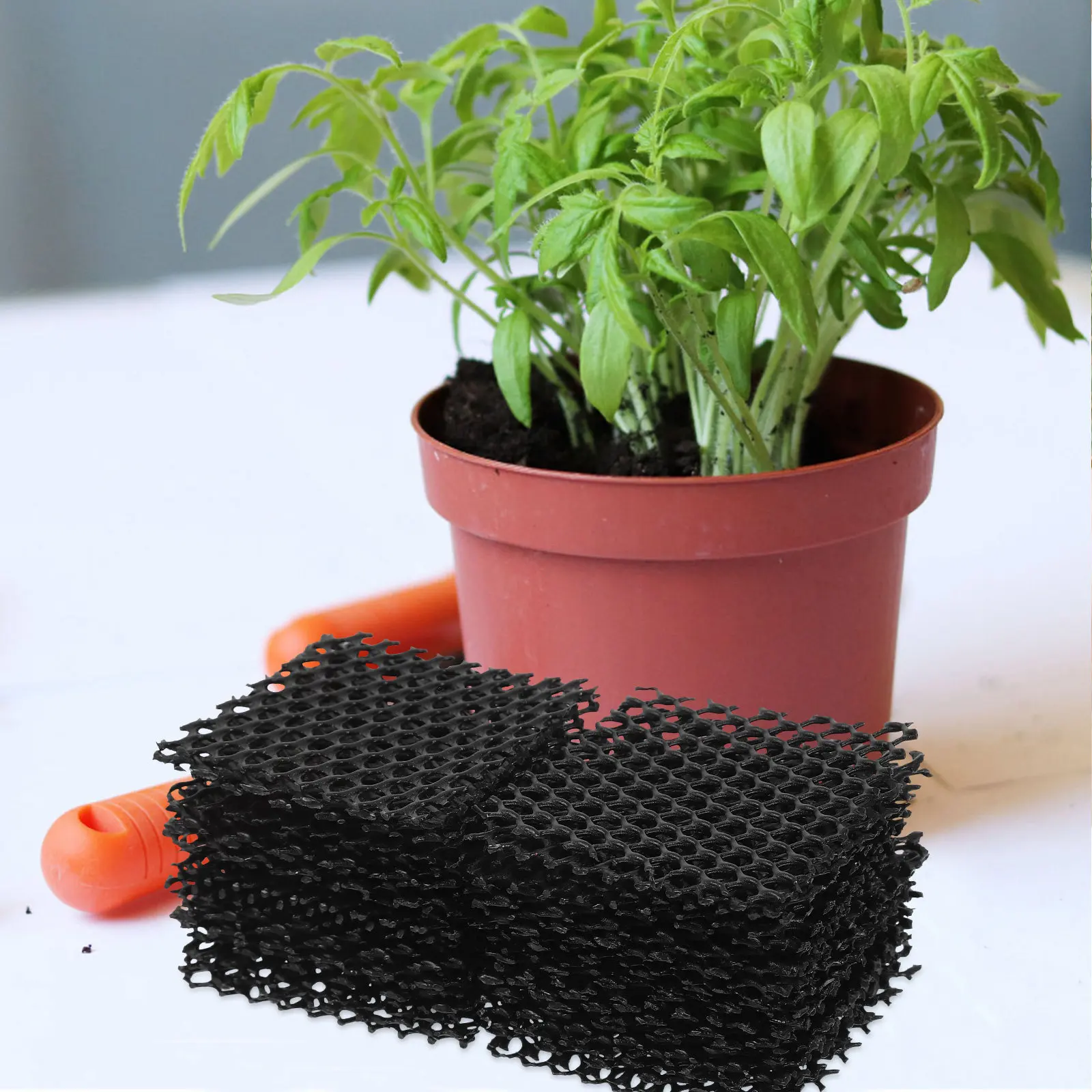 50Pcs Flower Pot Mesh Pad Bonsai Bottom Grid Mat Soil Leakage Prevention Drainage Net for Succulents Nursery Plastic Mesh Screen