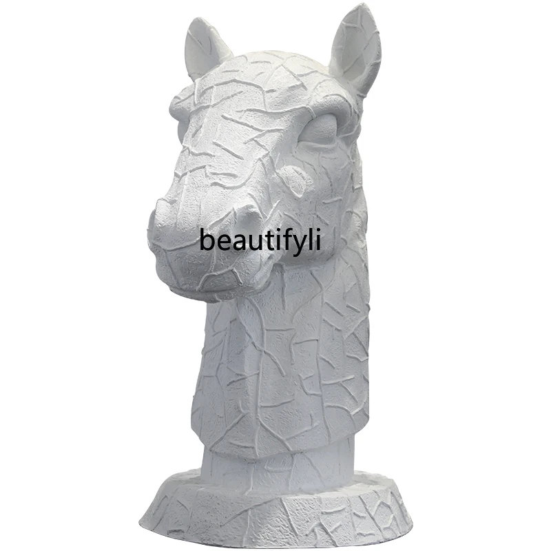 

Lucky Abstract Horse Head Floor Large Floor Decorative Creative Ornaments Sculpture Living Room Lobby Furnishings