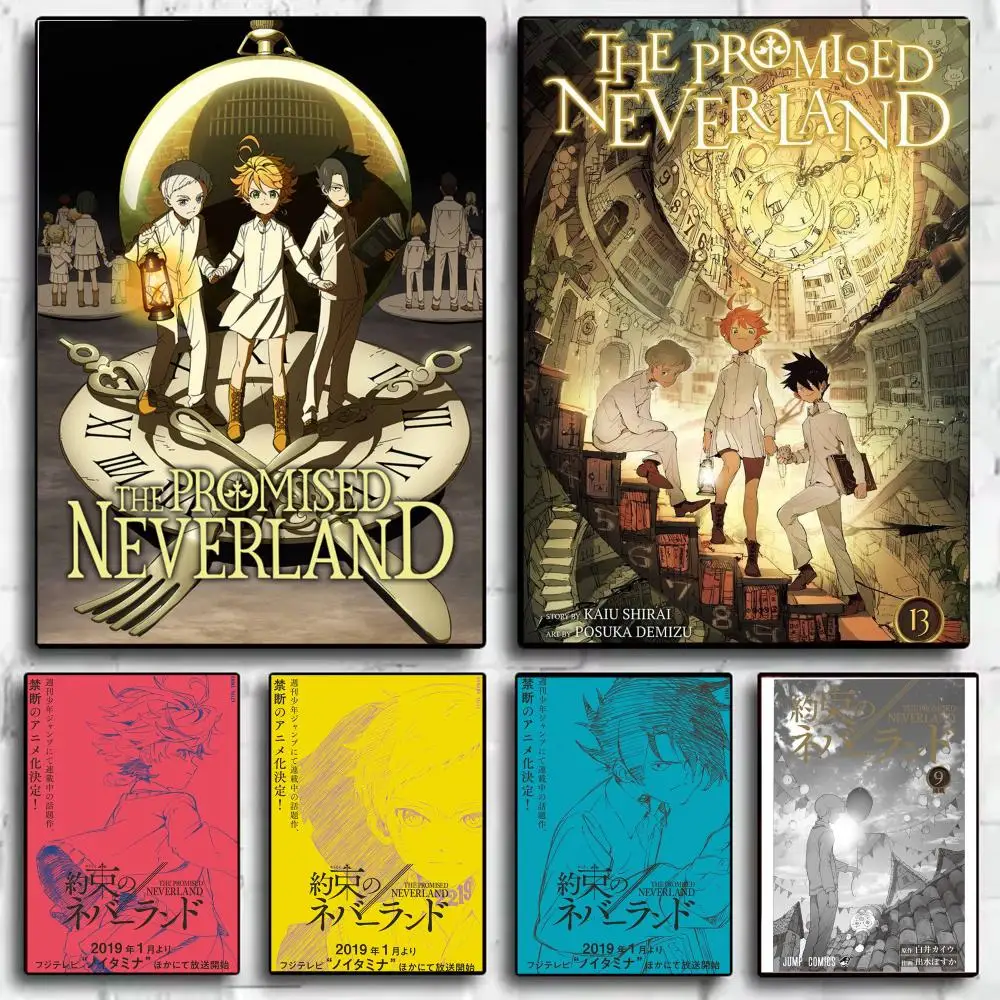 Anime T-The Promised Neverland Poster Aesthetic Wall Art Print Modern Bedroom Living Room Decor Trendy Gift