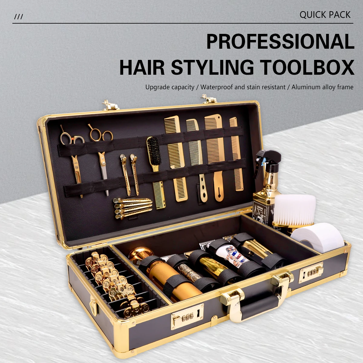 Pro Hairdressing Tool Case Barber Haircut Clipper Scissors Comb Storage Box Salon Hairdresser Boxs Barbershop Tools Supplies