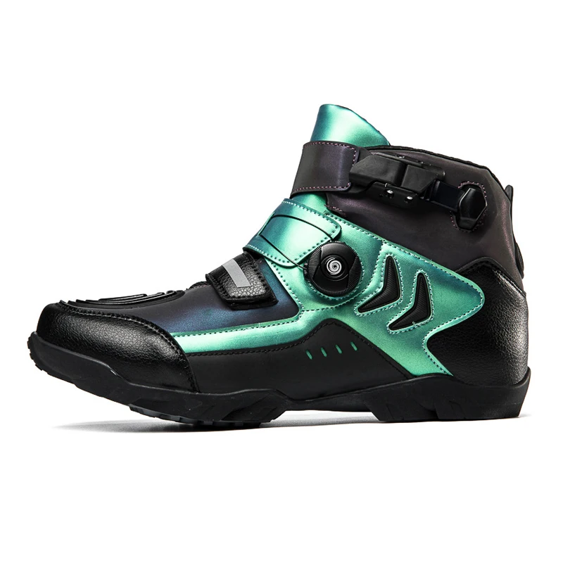 Motorcycle Boots Men Woman Leather Motos Protective Short Boots Motocross Wear Resistant Breathable Specialized Protective Shoes