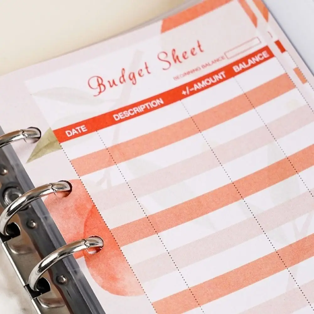 Portable Marbling Money Saving Binder PU A6 Money Planner Waterproof with Protective Corner Savings Challenges Book Home Use