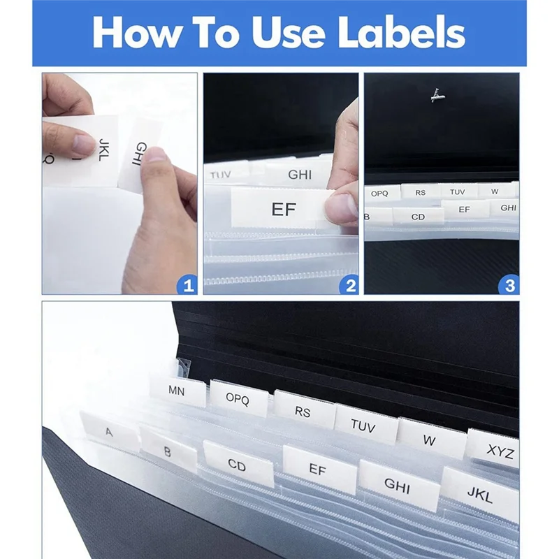 SB-13 مجلد توسيع الجيب مجلد الأكورديون مع إغلاق مشبك مرن ، منظم الملفات الورقية A4 لمكتب المدرسة ، 2 قطعة Durab