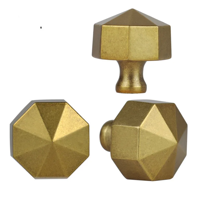 

American Retro Polygon Drawer Shoe Cabinet Knob Antique Bronze Kitchen Cabinet Cupboard Dresser Wardrobe Door Handle Knob