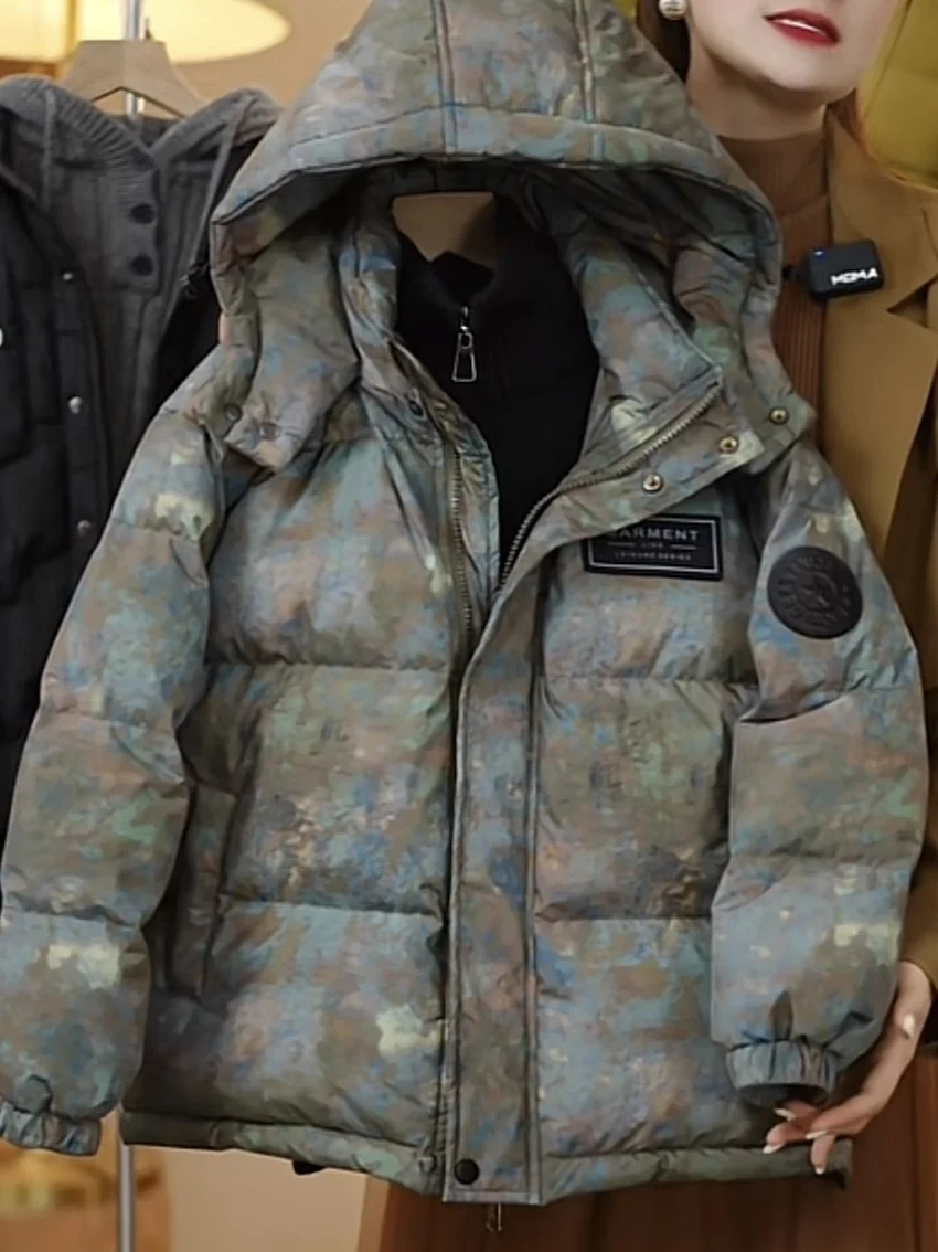 

Зимнее хлопковое пальто с хлопковой подкладкой для мальчиков, тепе хлопковое пальто с воротником-стойкой и капюшоном, модное детское корейское пальто