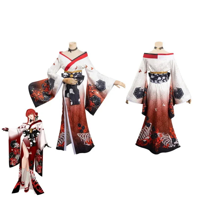 A Hyakkiyakou‘s Shutendoji Makima Cosplay Costume Kimono Wig Women girls Outfits Halloween Carnival Party Suit Clothes Role Play