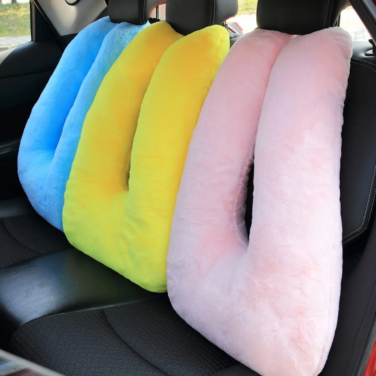 Car Pillow Safety Belts Pillows Cover Car Kids Travel Sleeping Pillows Auto Seatbelt Plush Cushion Shoulder Pad Cute Animal