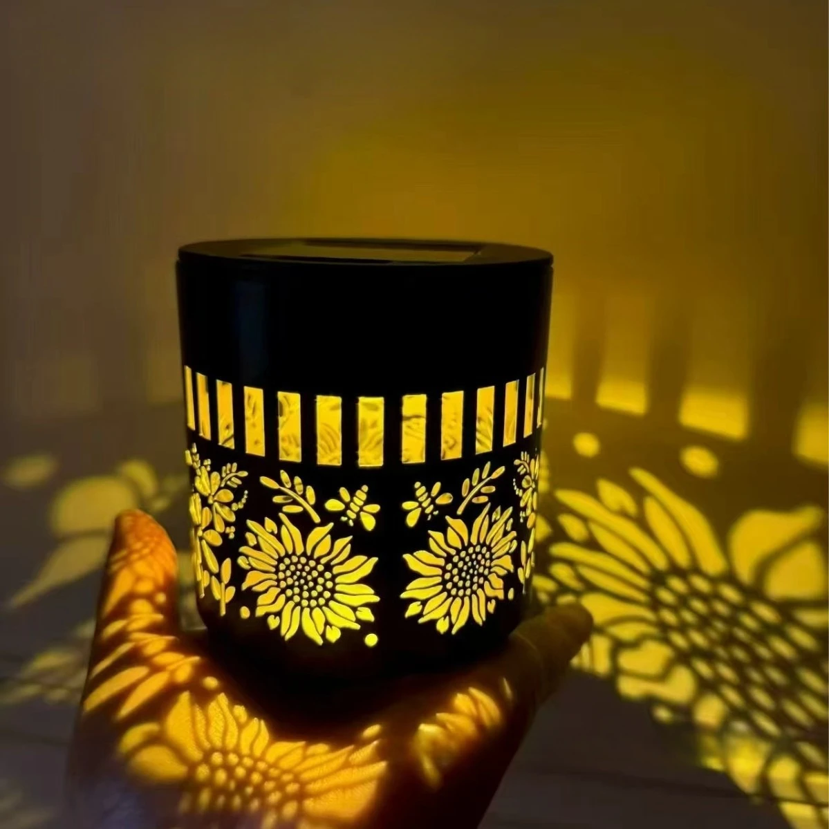 Solar Sunflower Wall Light Outdoor Garden Mandala Pattern Decoration Wall Light for Patio Garden Estate Porch Courtyard Decor view 4