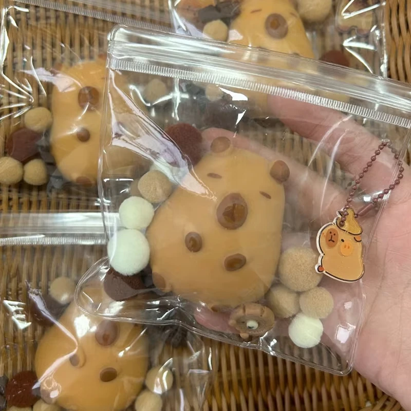 Hot Sticky Cute Capybara Soft Waxy TPR Slow Rebound Doll Toy Funny Prank Gifts Children Adults Decompression Finger Sensory Toys