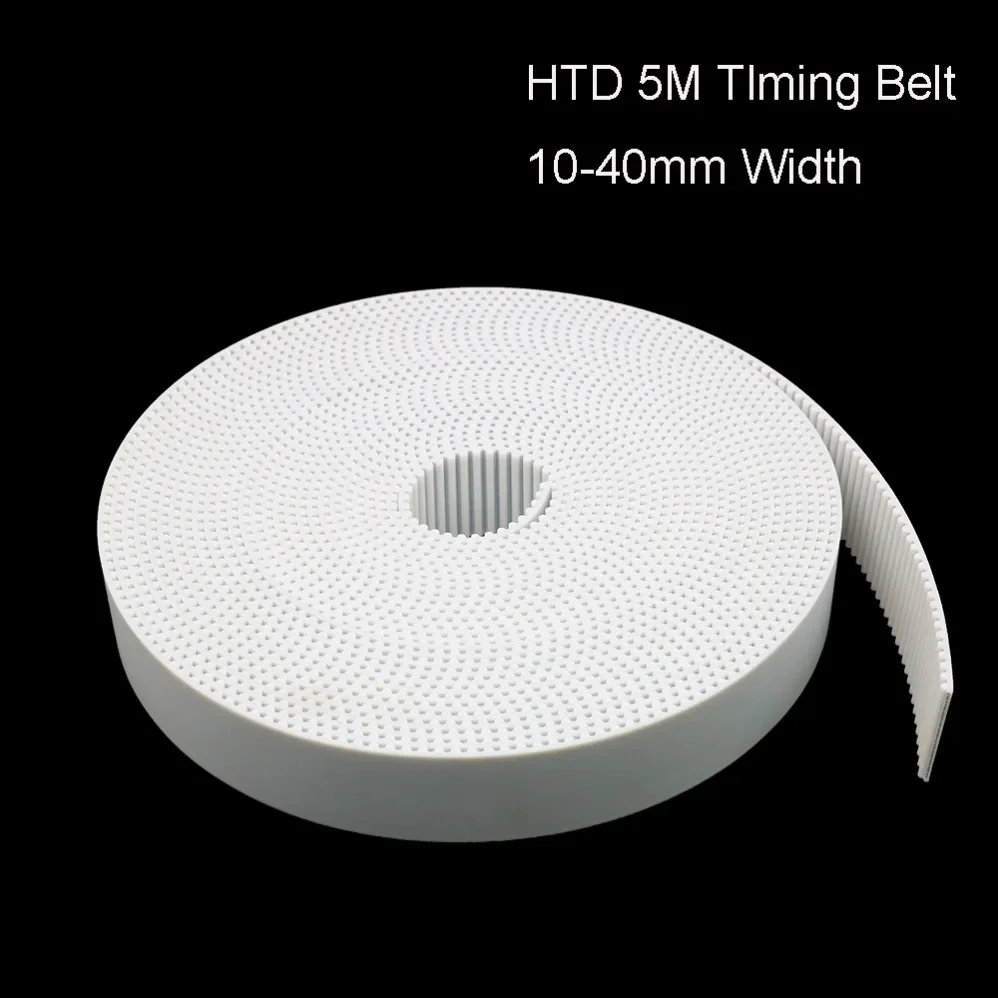 USGO Arc ฟัน PU สีขาว HTD 5M เปิดเข็มขัดกว้าง 10/15/20/30/40 มม.ยูรีเทนเหล็ก 5 M-20 มม.HTD5M Synchronous Pulley
