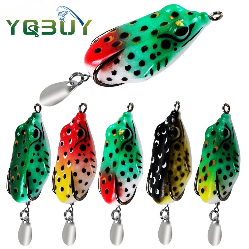 

4cm/6g Soft Frog Fishing Lure Mini Soft Lure Double Hooks Top Water Ray Frog Artificial Bait