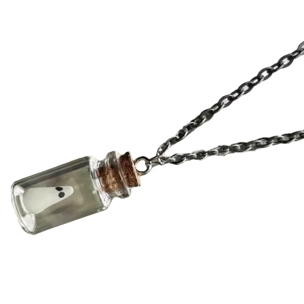 قلادة قوطية أنيقة مع قلادة مرطبانات زجاجية صغيرة، ملابس مثالية لحفلات الهالوين، زجاجات مصغرة #1